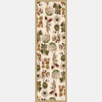 Women's Italian Long Silk Scarf Beige Floral