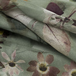 Women's Italian Long Silk Scarf Green Floral