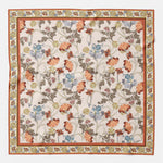 Orange Floral Italian Silk Pocket Square