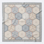 Peach and Grey Italian Silk Pocket Square