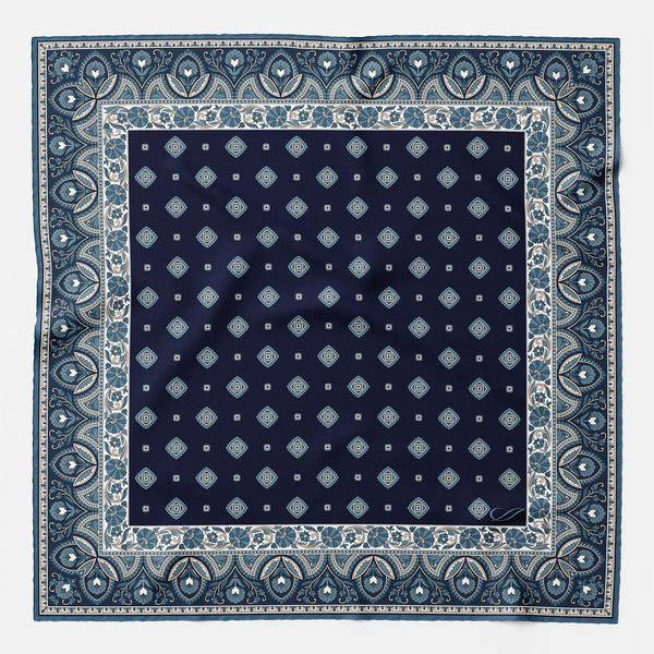 Navy Silk Pocket Square - Made in Italy