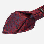 Red and Navy Paisley Italian Silk Tie