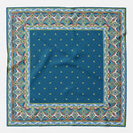 Italian Designer Teal Silk Pocket Square