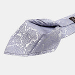 Italian Periwinkle Silk Paisley Formal Tie