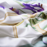Mint Green Floral Silk Square Scarf