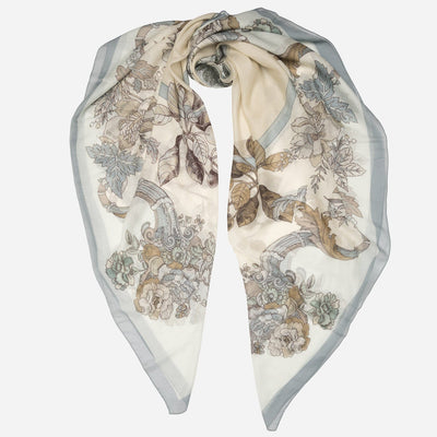 Powder Blue Modal Cashemere Square Scarf