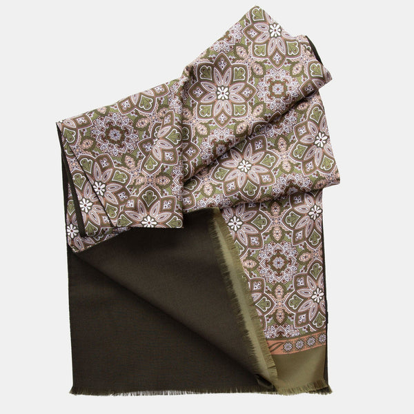 Elizabetta Sondrio - Wool Backed Silk Scarf - Chocolate - Brown