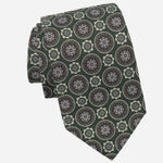 Green Handmade Italian Silk and Wool Tie