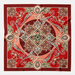 Women's Red Silk Square Scarf