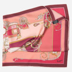 Women's Italian Red Silk Square Scarf