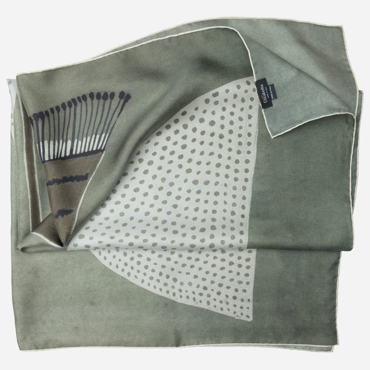 Italian Square Silk Scarf - Sage Green