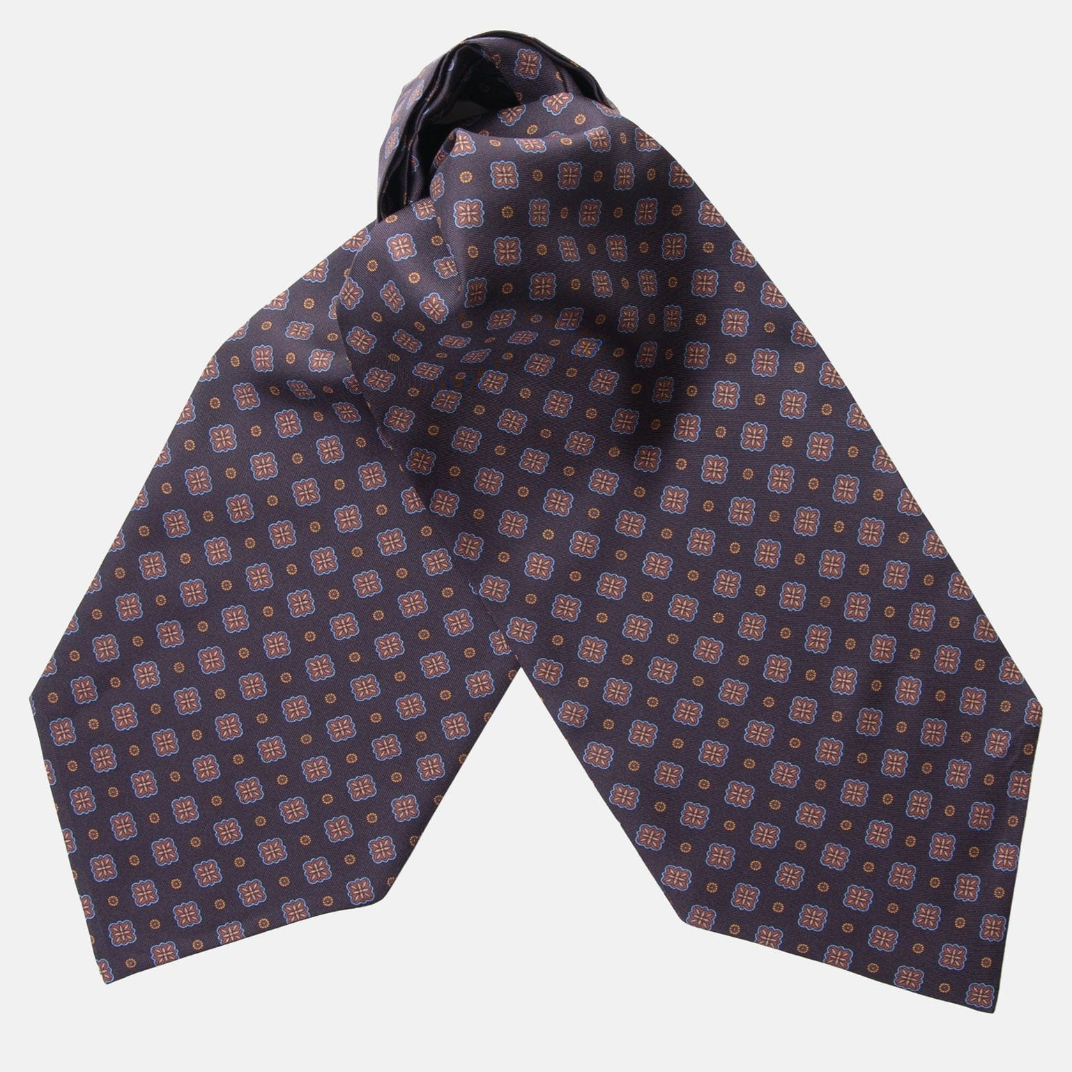 Dark Brown Silk Ascot Tie Day Cravat 
