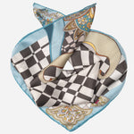 Women's Silk Bandana Abstract Aqua