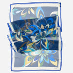Women's Blue Italian Long Silk Scarf