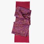 Men's Italian Magenta Paisley Silk Scarf