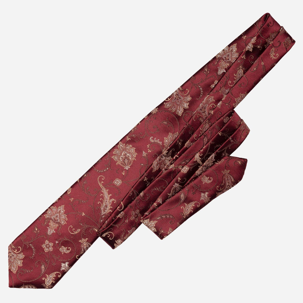Italian Burgundy Floral Silk Tie
