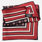 Black & Burgundy Silk Italian Pocket Square