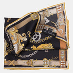 Black and Gold Silk Italian Pocket Square