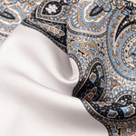Blue & Brown Silk Italian Pocket Square