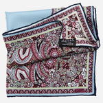 Blue & Burgundy Silk Italian Pocket Square