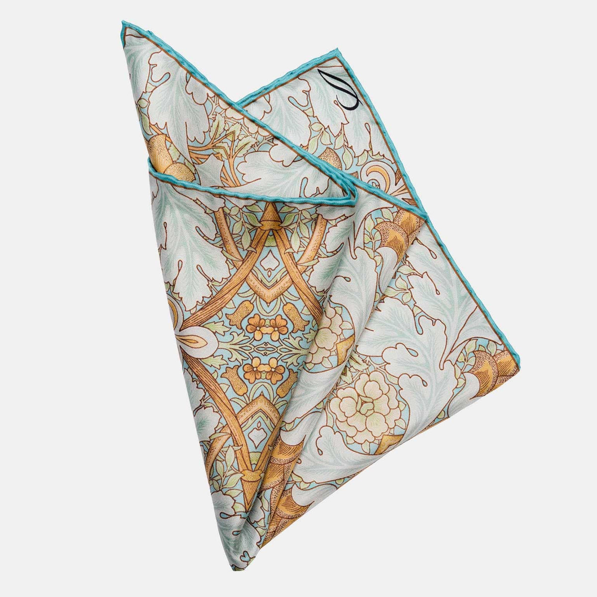 Aqua Silk Italian Suit Pocket Square