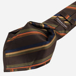 Chocolate Brown Stripes Italian Silk Tie