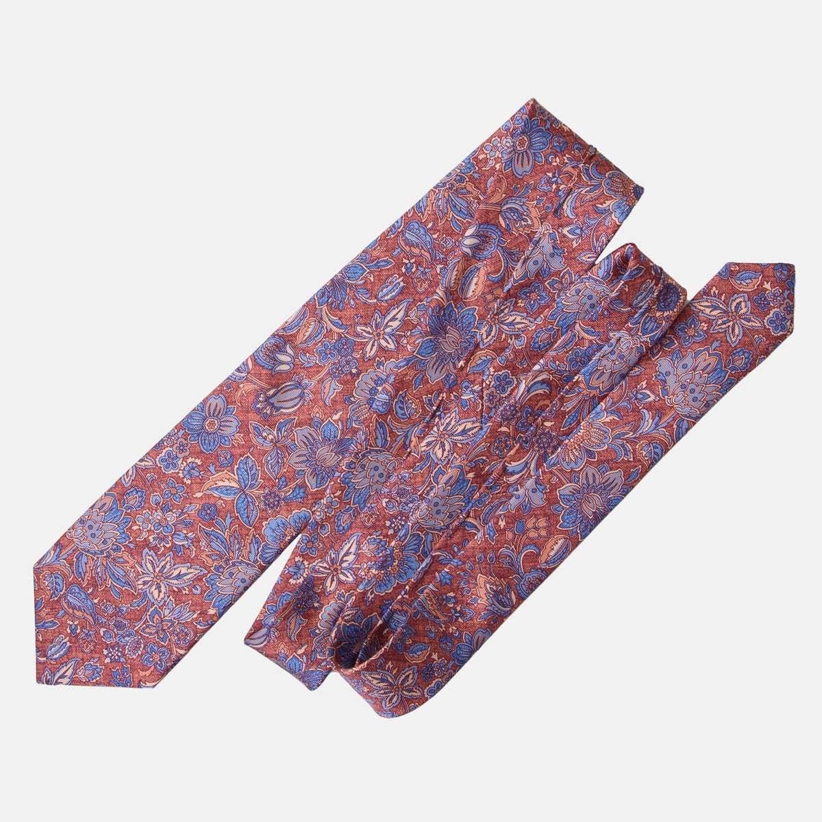 Red and Blue Floral Italian Silk Tie