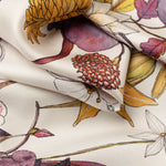 Violet Botanical Print Silk Scarf