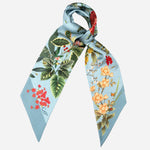 Dusty Blue Floral Italian Silk Bandeau