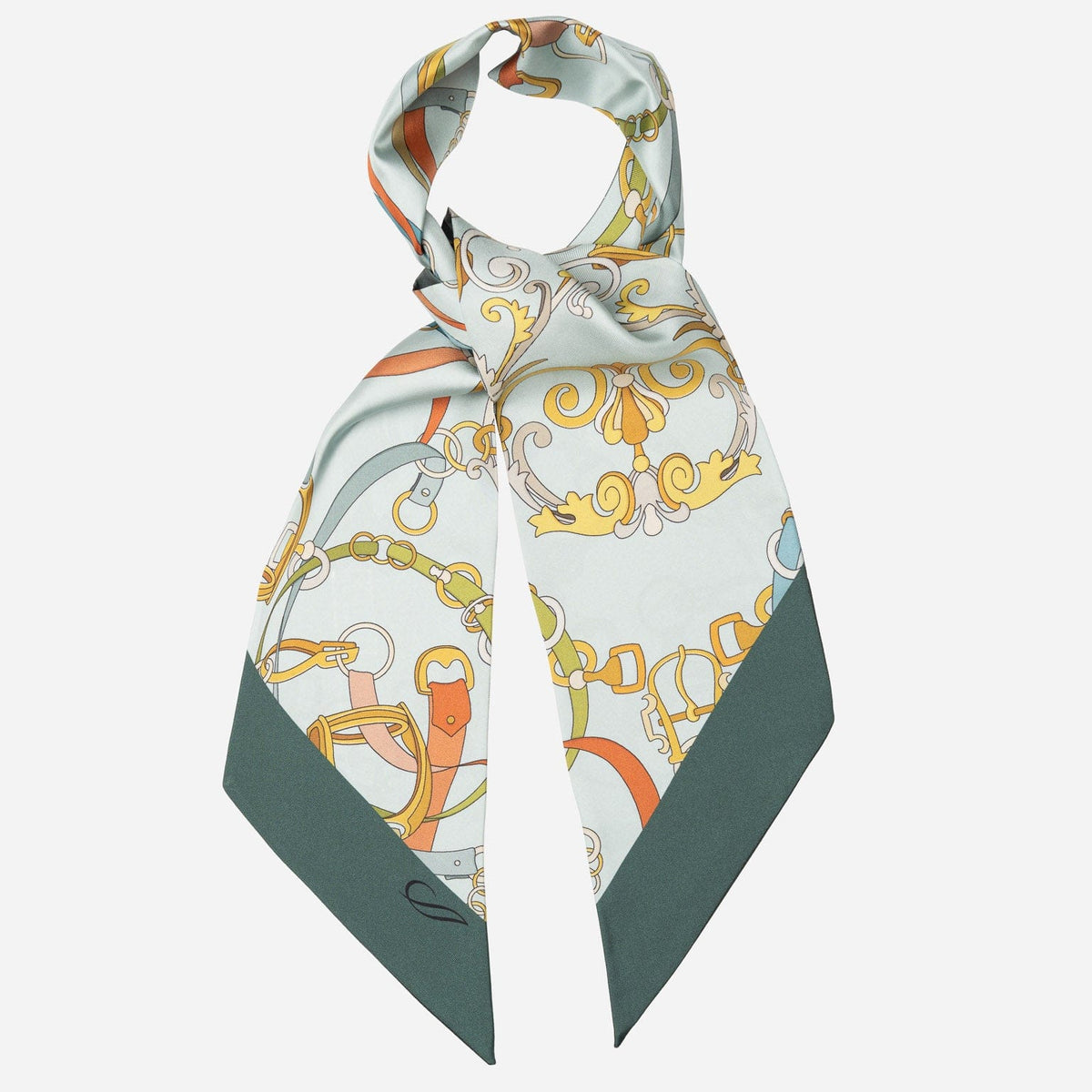 Mint Green Italian Skinny Silk Scarf