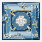 Italian Designer Blue Silk Square Scarf