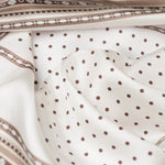 White and Brown Polka Dot Silk Neckerchief