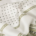 White and Green Polka Dot Silk Neckerchief