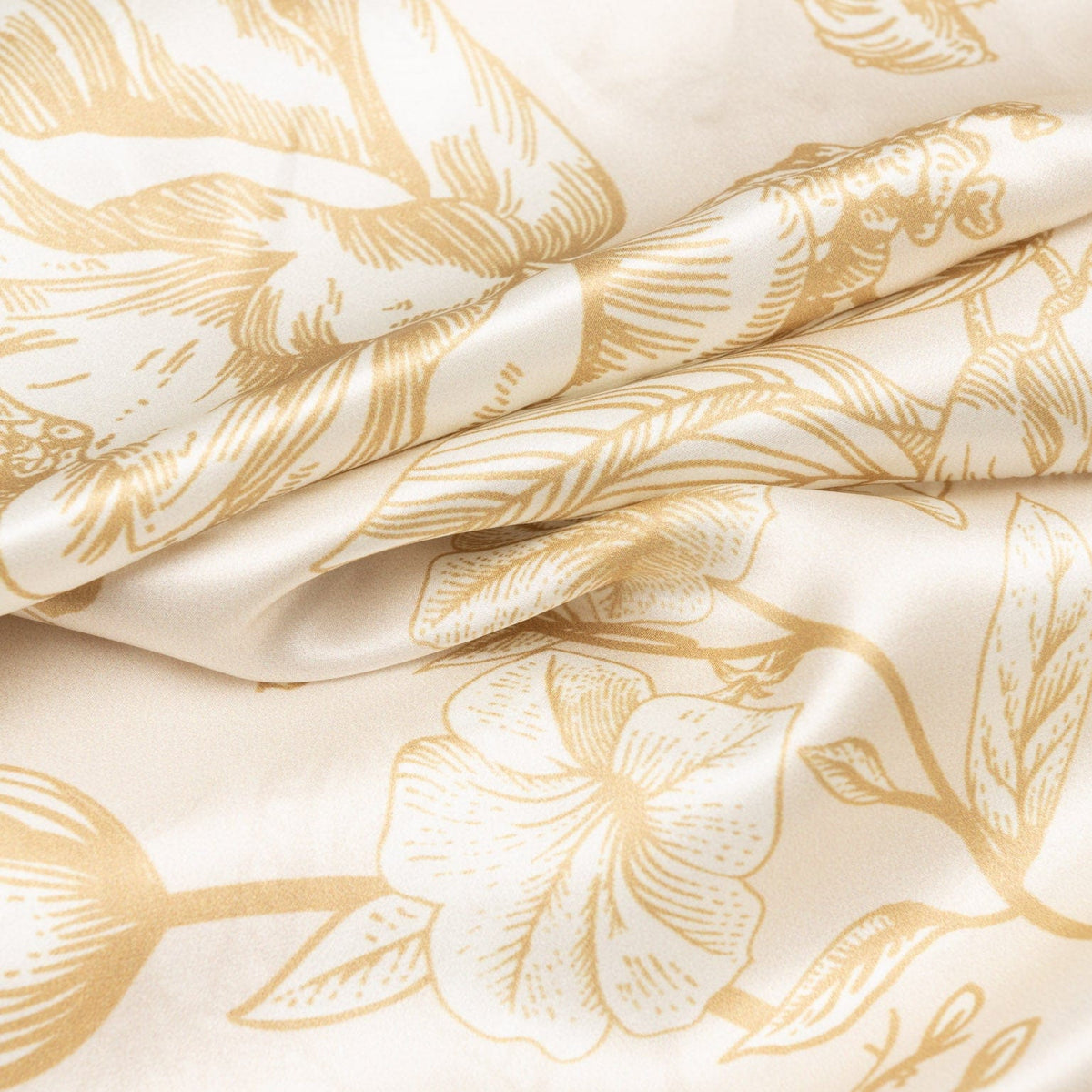 Champagne Floral Silk Evening Shawl