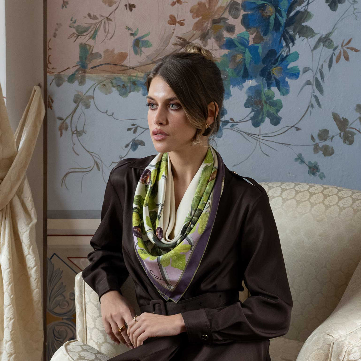 Women's best designer Italian silk scarf