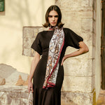 Womens Long Silk Scarf Oak Brown