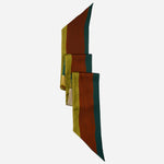 Green and Terracotta Skinny Silk Scarf