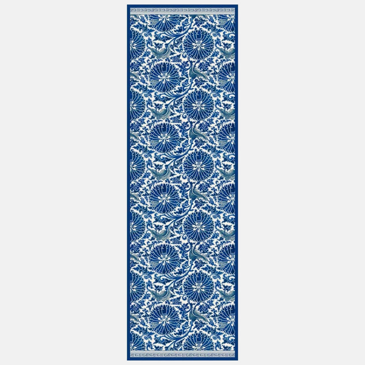 Blue Silk Satin Long Scarf - Made in Italy