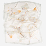 Italian Silk Satin Evening Shawl - Ivory