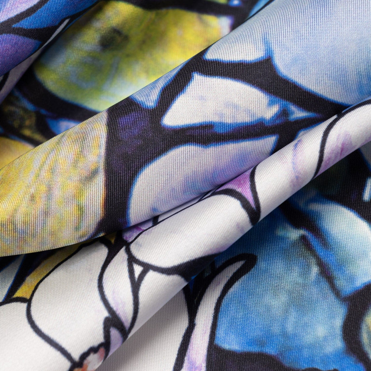 Lavender Floral Print Long Silk Scarf