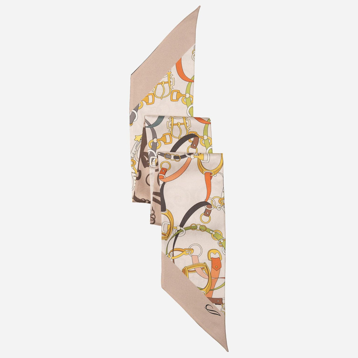Brown Italian Skinny Silk Scarf
