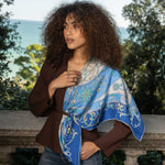 designer handmade Italian silk square scarf