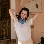 Luxury Italian hand rolled silk bandana neck scarf