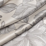 Pearl Grey Floral Italian Silk Satin Shawl