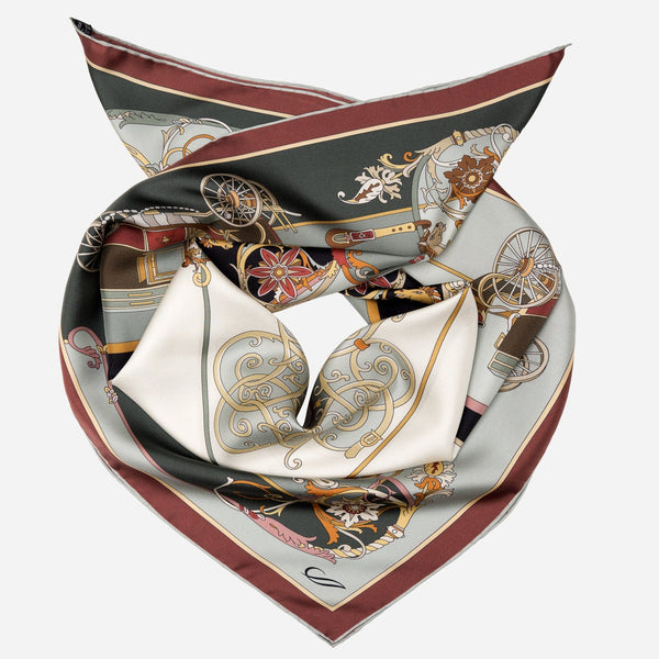 Women's Italian Green Silk Square Scarf