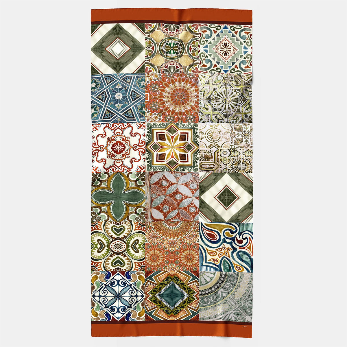 Terracotta Italian Designer Wool Scarf