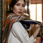 Rust and Purple Italian Wool Scarf