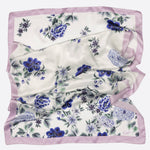Purple Floral Italian Silk Satin Shawl