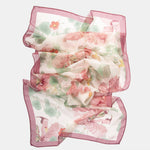 Antique Rose Sheer Silk Floral Long Scarf