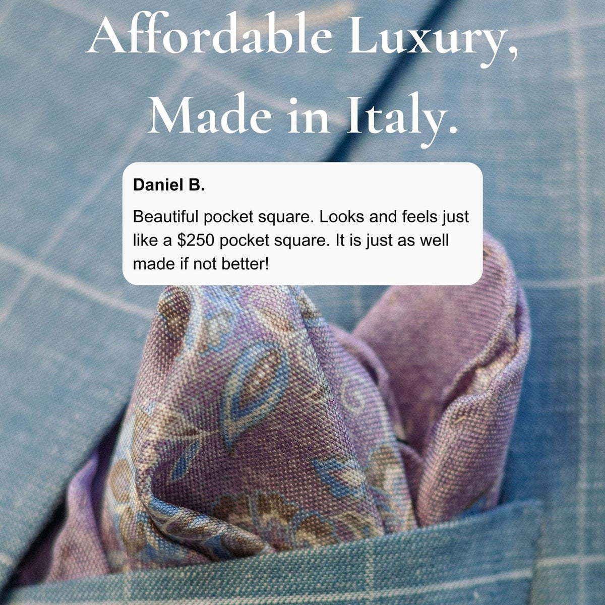 Large luxury hand-rolled double sided pocket square